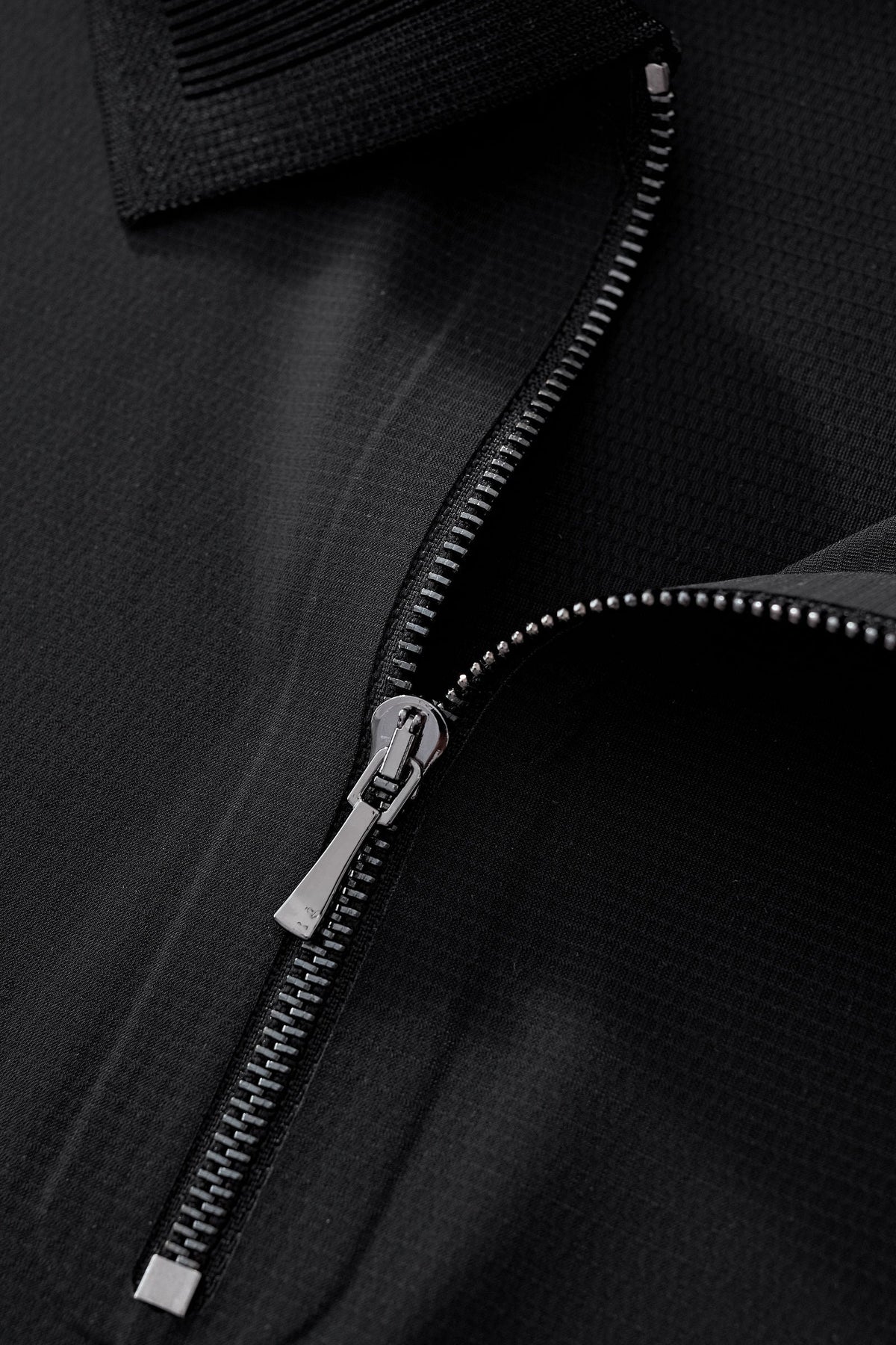 El Baron Men's Zip Placket Performance Polo - Black