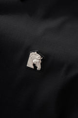 El Baron Men's Zip Placket Performance Polo - Black