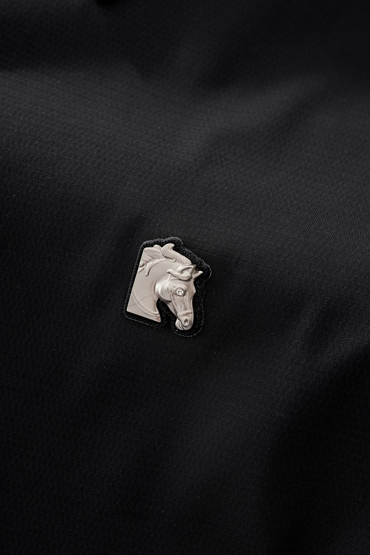 El Baron Men's Zip Placket Performance Polo - Black