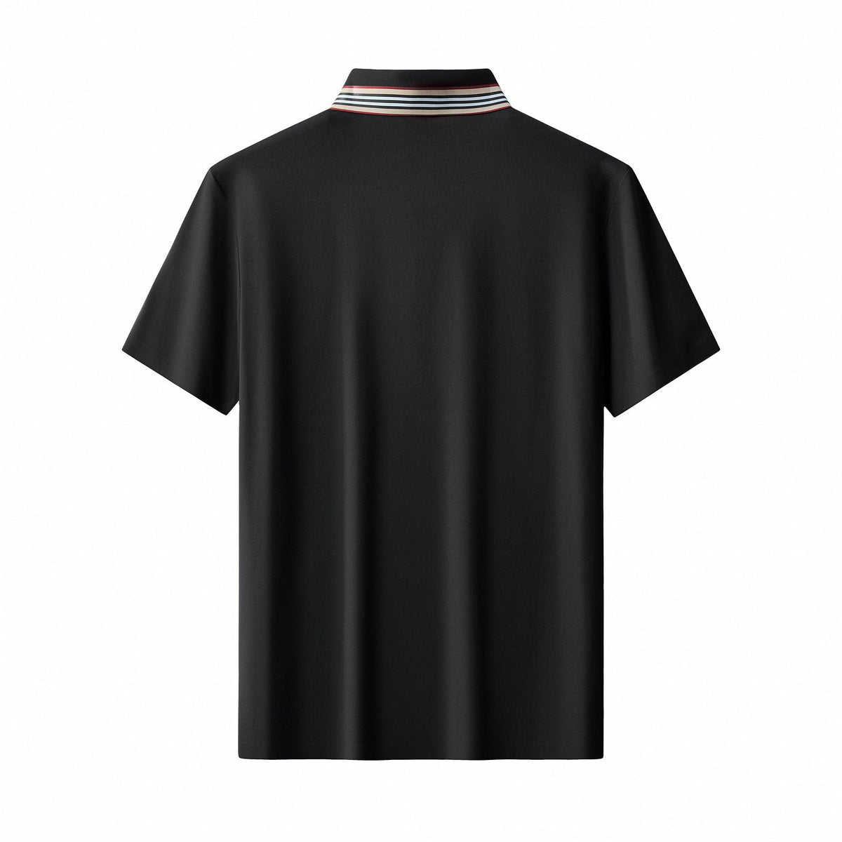 El Baron Stripe Collar Men's Performance Polo - Black