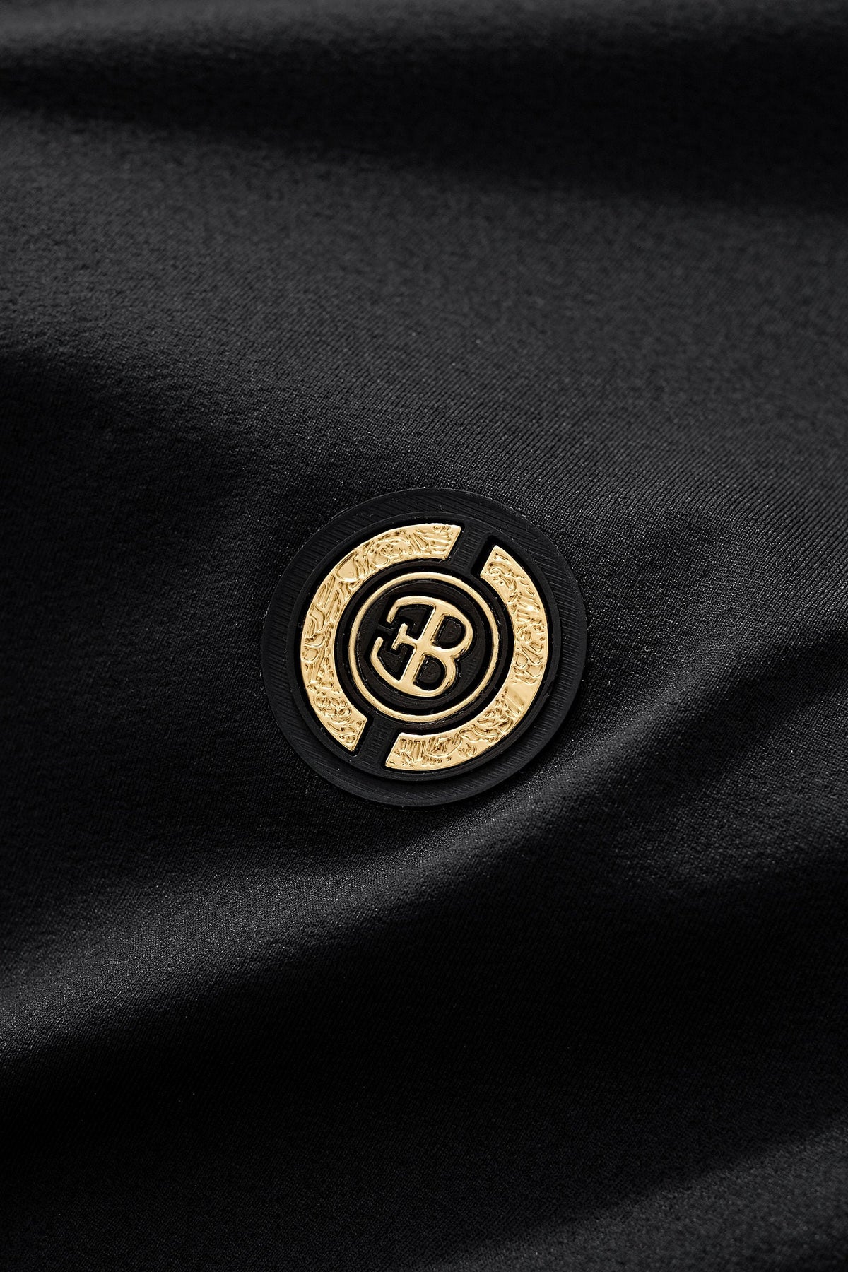 El Baron Stripe Collar Men's Performance Polo - Black