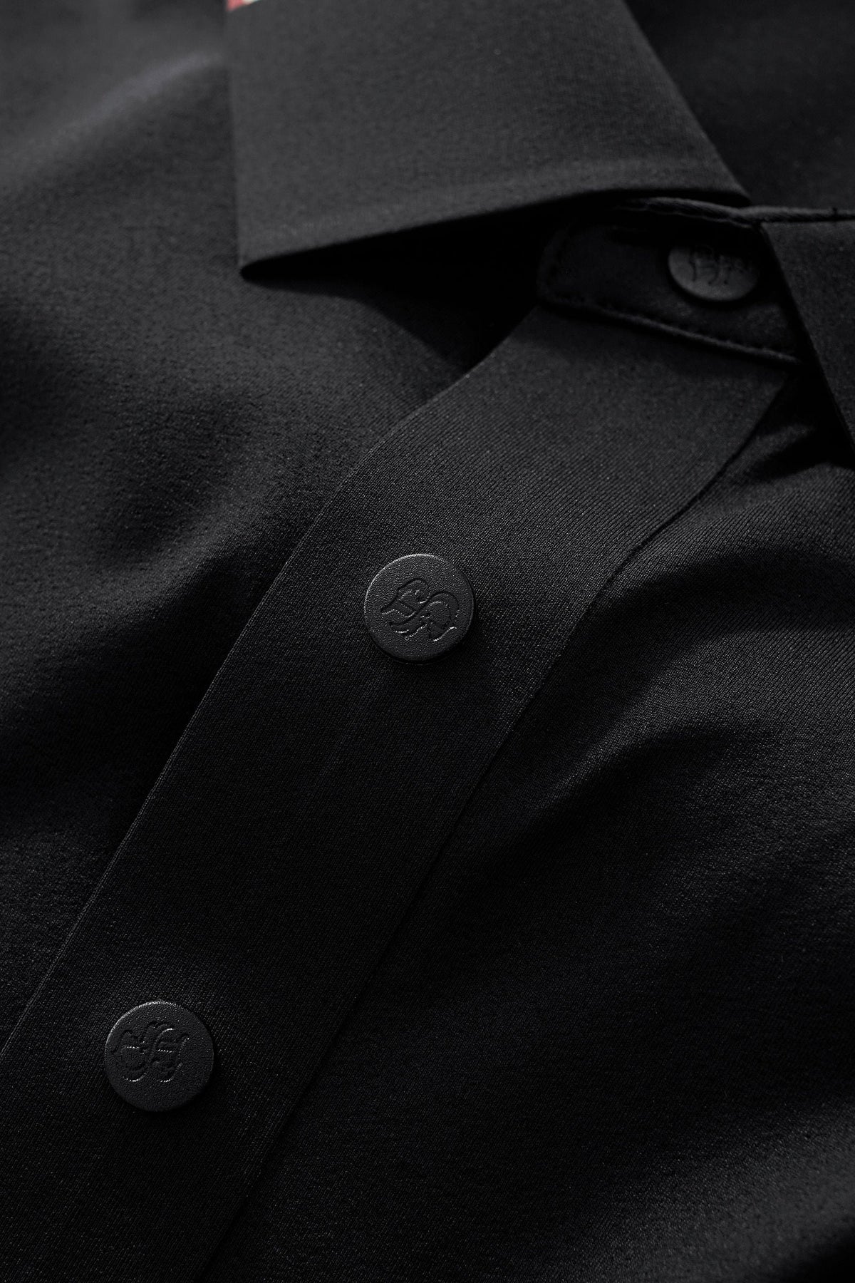 El Baron Stripe Collar Men's Performance Polo - Black