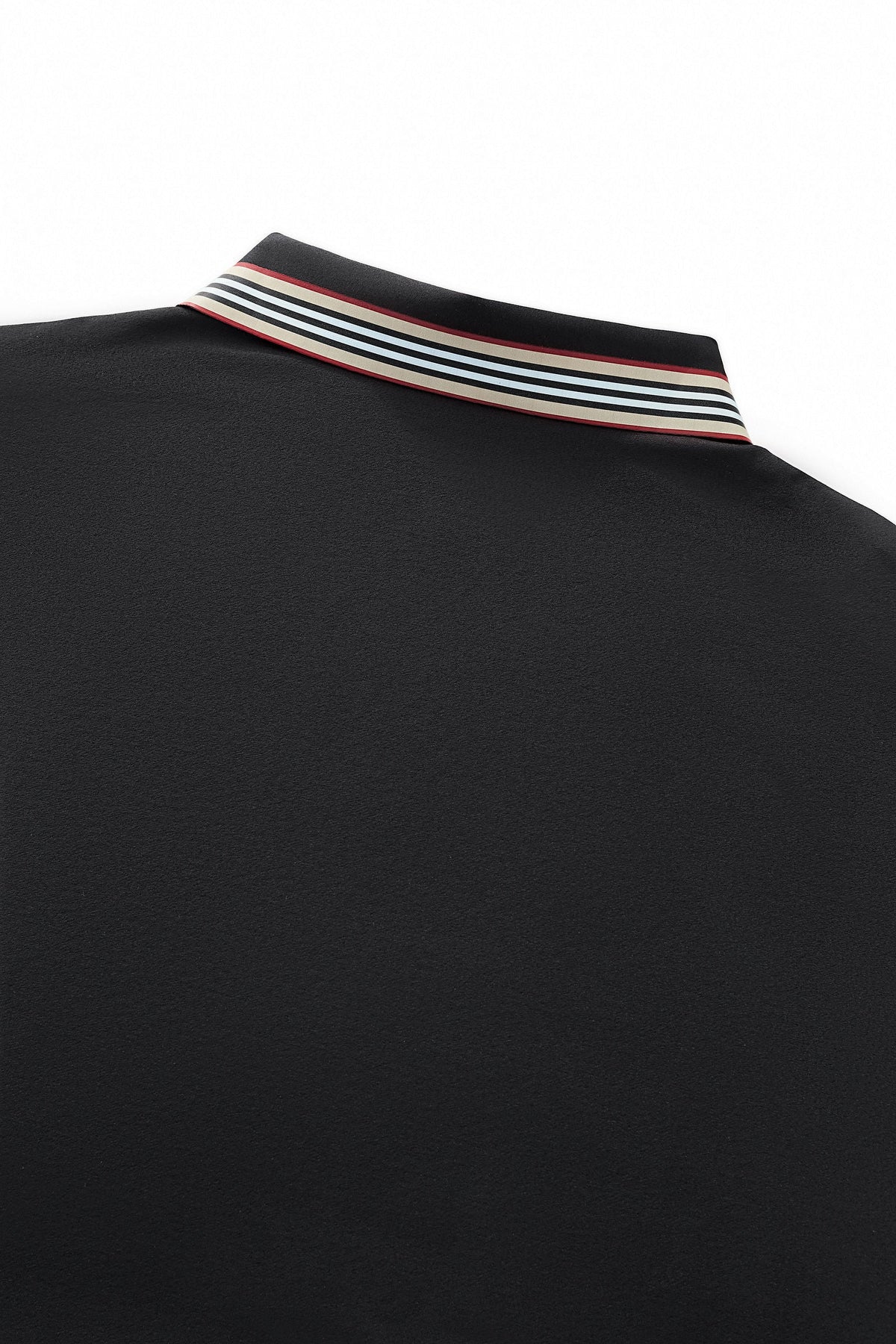 El Baron Stripe Collar Men's Performance Polo - Black