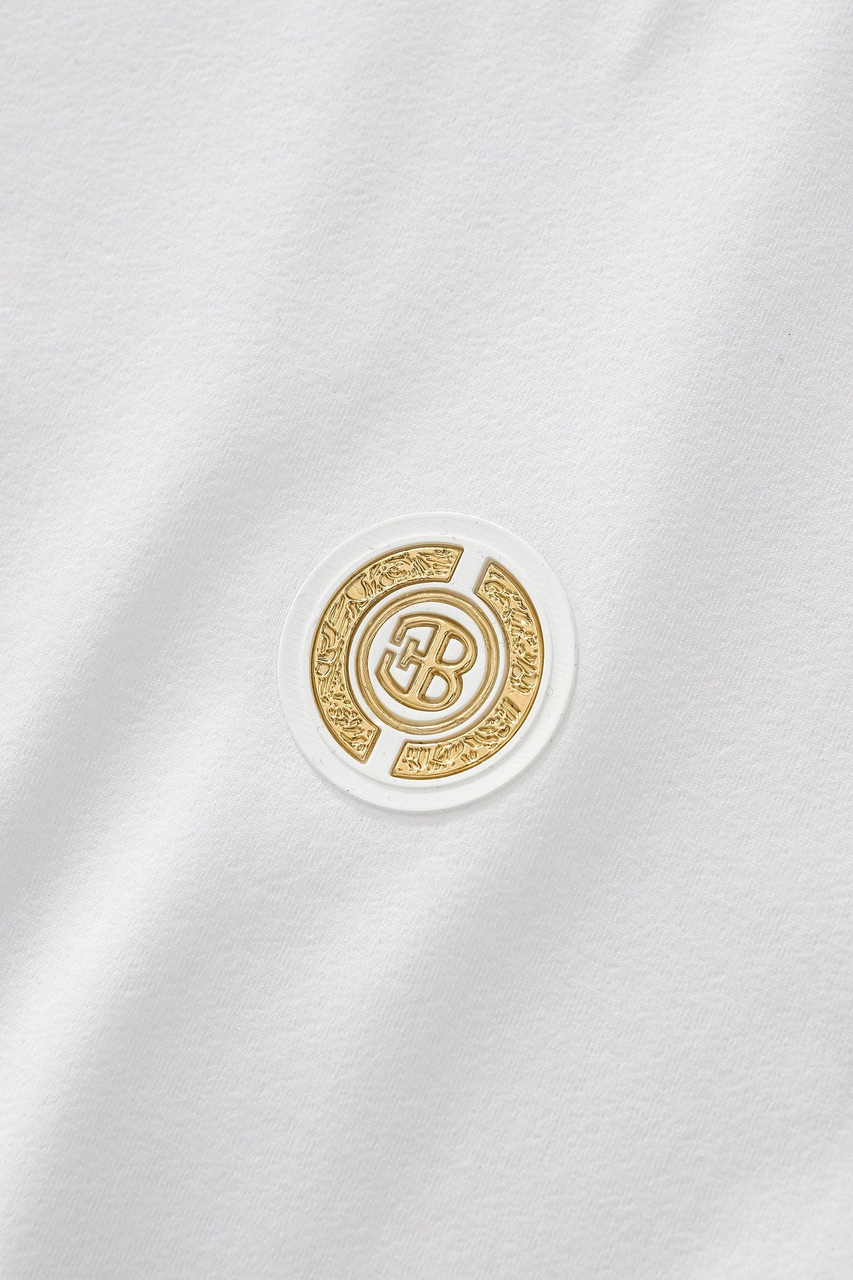 Stripe Collar Performance Polo – El Baron WHITE