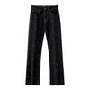 Midnight Serpent Rhinestone Pants - Century Penthouse BLACK