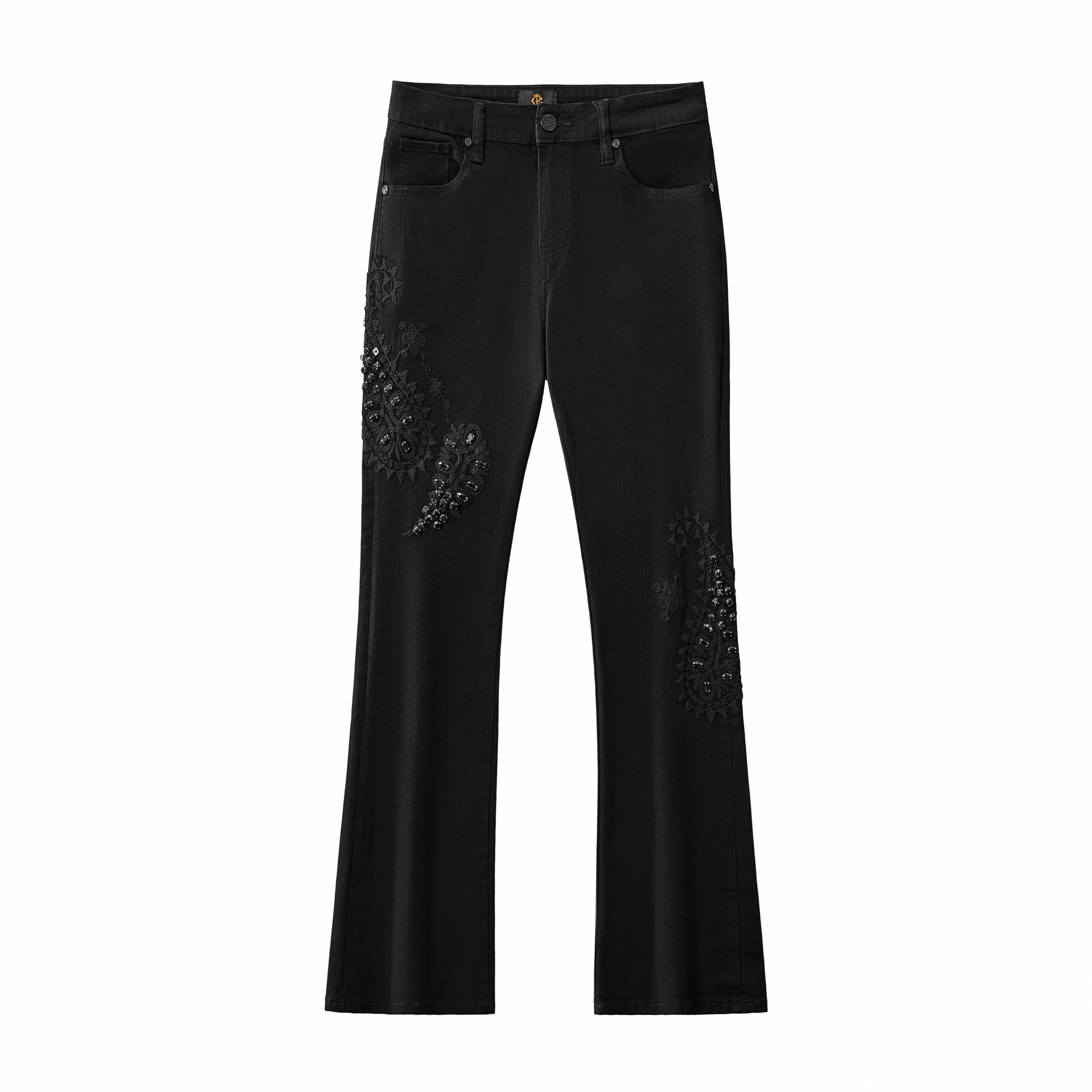 Eminence Paisley Denim Pant – Century Penthouse BLACK