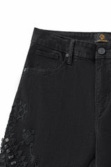 Eminence Paisley Denim Pant – Century Penthouse BLACK