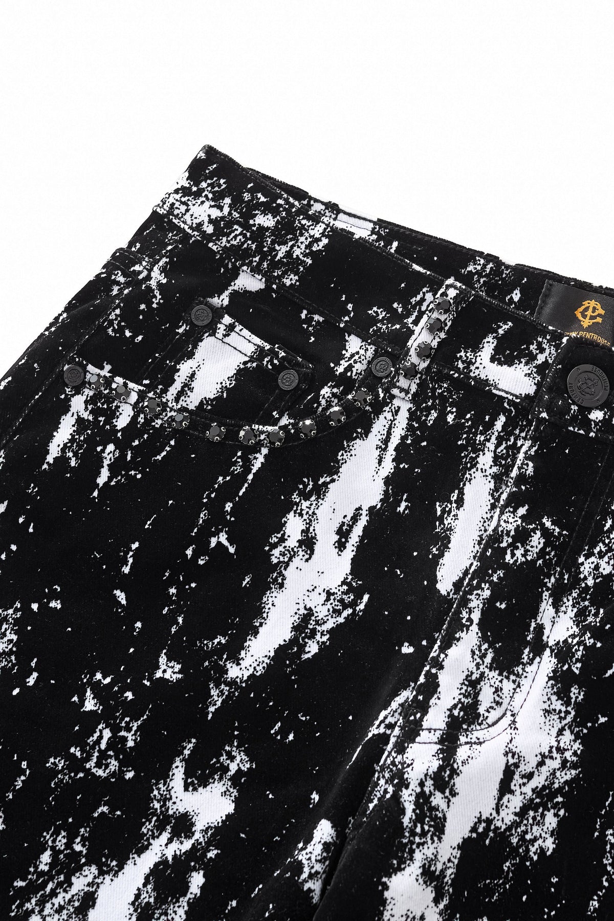 Flocked Eclipse Denim Pant – Century Penthouse BLACK