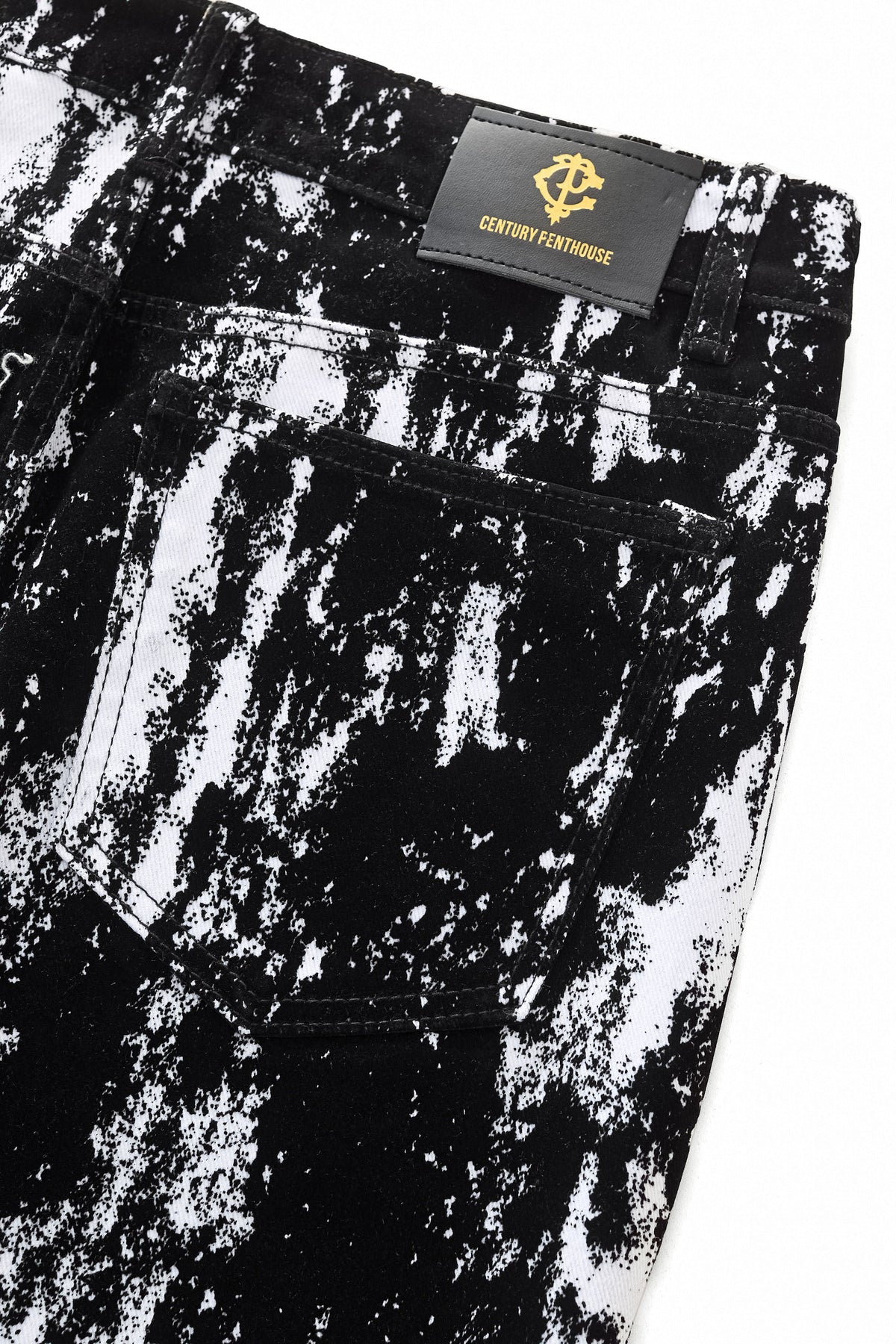Flocked Eclipse Denim Pant – Century Penthouse BLACK