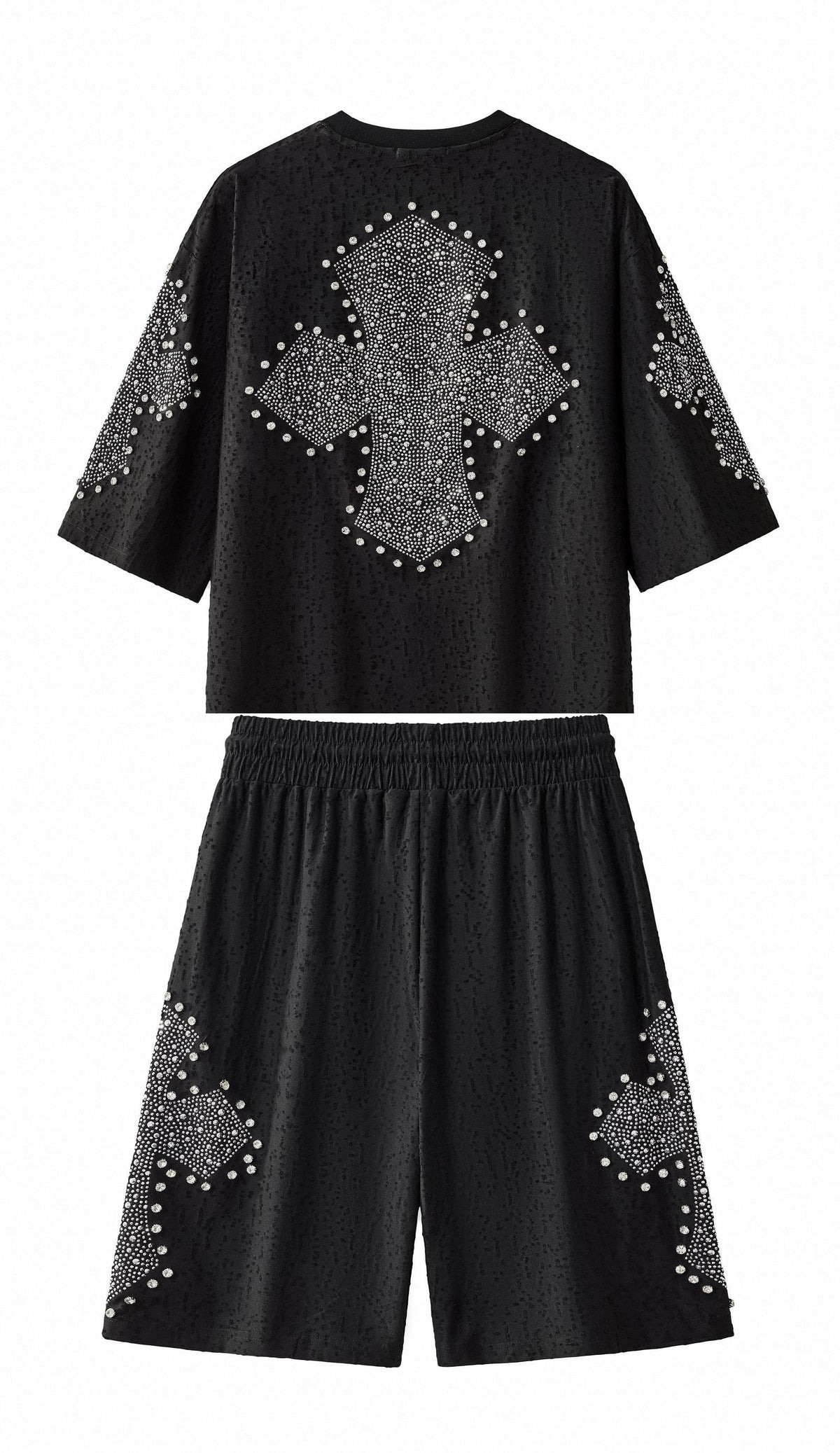 Sanctum Cross Short Set – Century Penthouse BLACK/SILVER