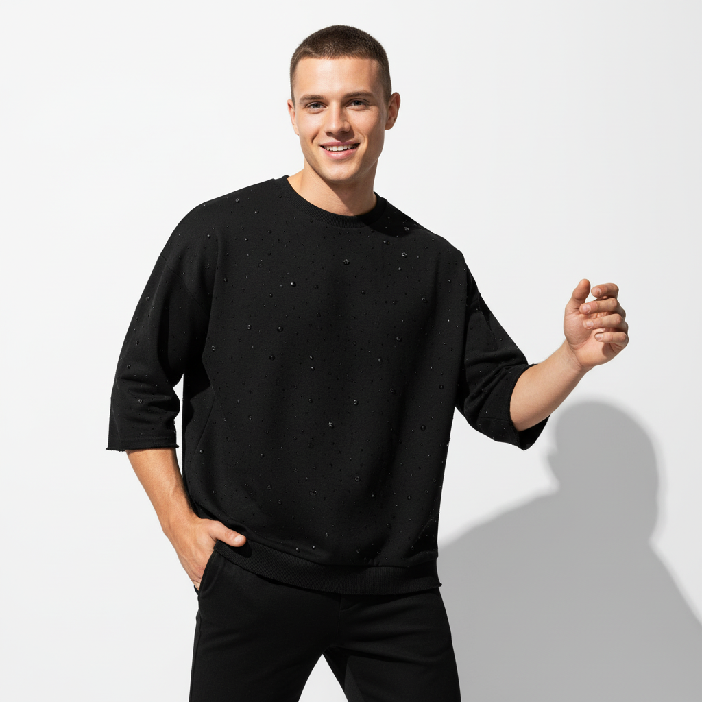 Century Penthouse Stellar Scatter Men's Sweatshirt - Black/Black