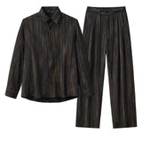 Canyon Set – Printed LS Shirt & Pleated pant BLACK
