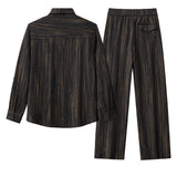 Canyon Set – Printed LS Shirt & Pleated pant BLACK