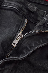 Faded Edge Straight-Leg Denim BLACK