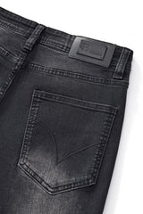 Faded Edge Straight-Leg Denim BLACK