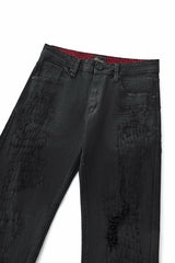 Obsidian Distressed Denim Pant BLACK