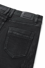 Obsidian Distressed Denim Pant BLACK
