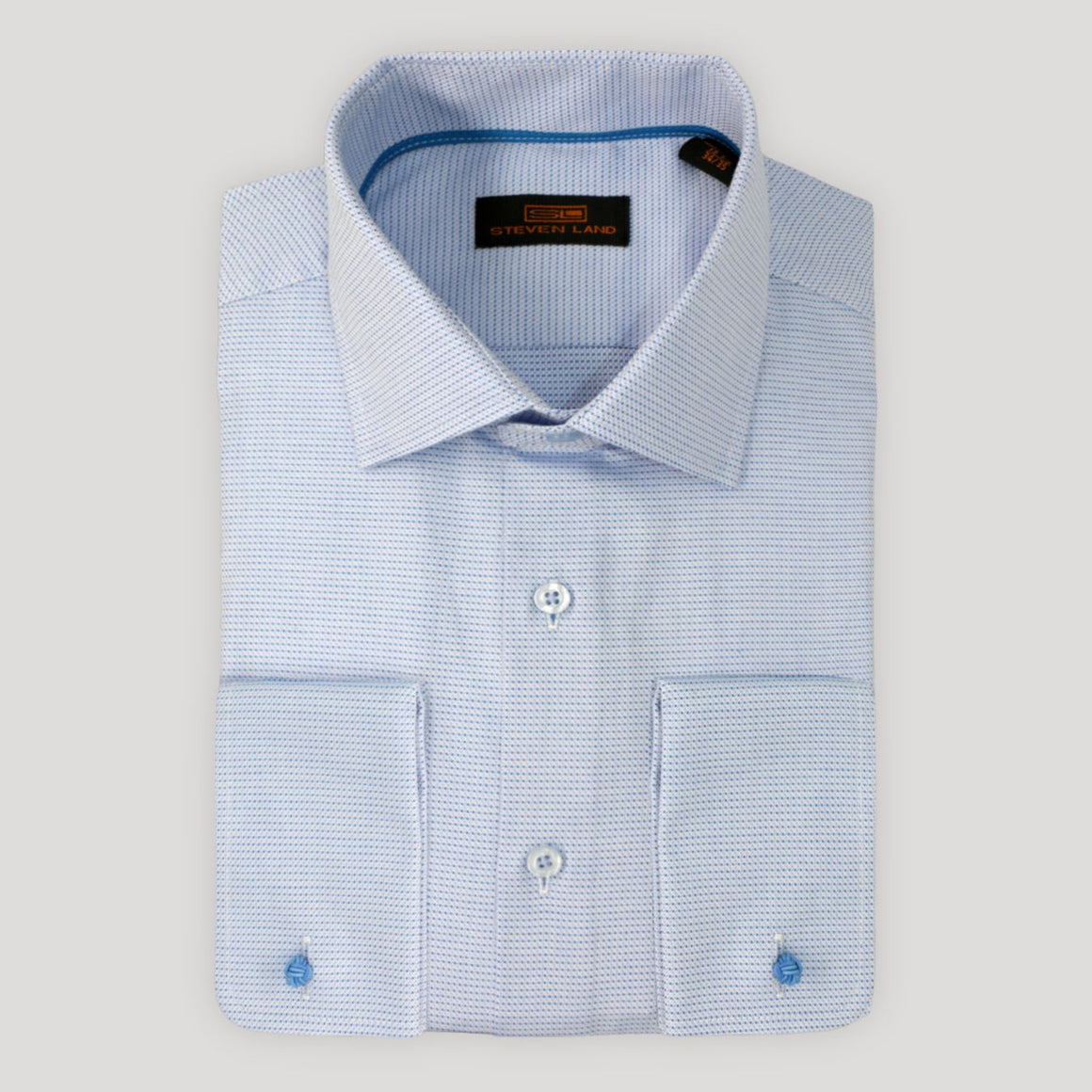 Brompton Point Collar Rounded French Cuff Dress Shirt – Blue | DS2322