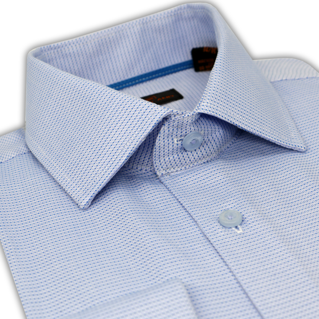 Brompton Point Collar Rounded French Cuff Dress Shirt – Blue | DS2322