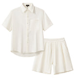 Drift Set – Waffle Textured Shirt & Short WHITE
