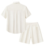 Drift Set – Waffle Textured Shirt & Short WHITE