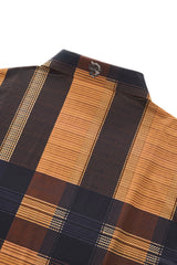 El Baron Seamless Plaid Stripe Men's Shirt - Caramel