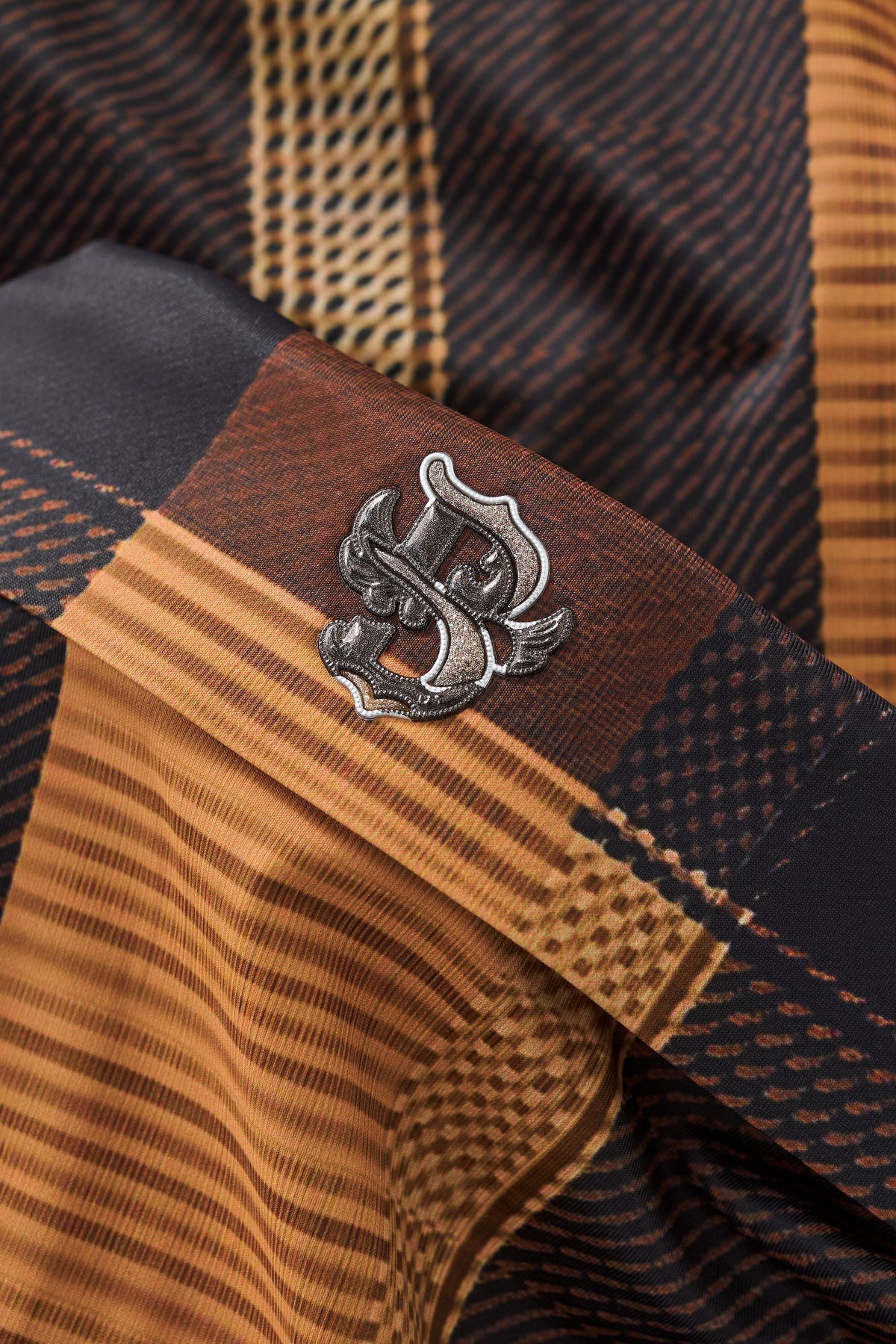 El Baron Seamless Plaid Stripe Men's Shirt - Caramel