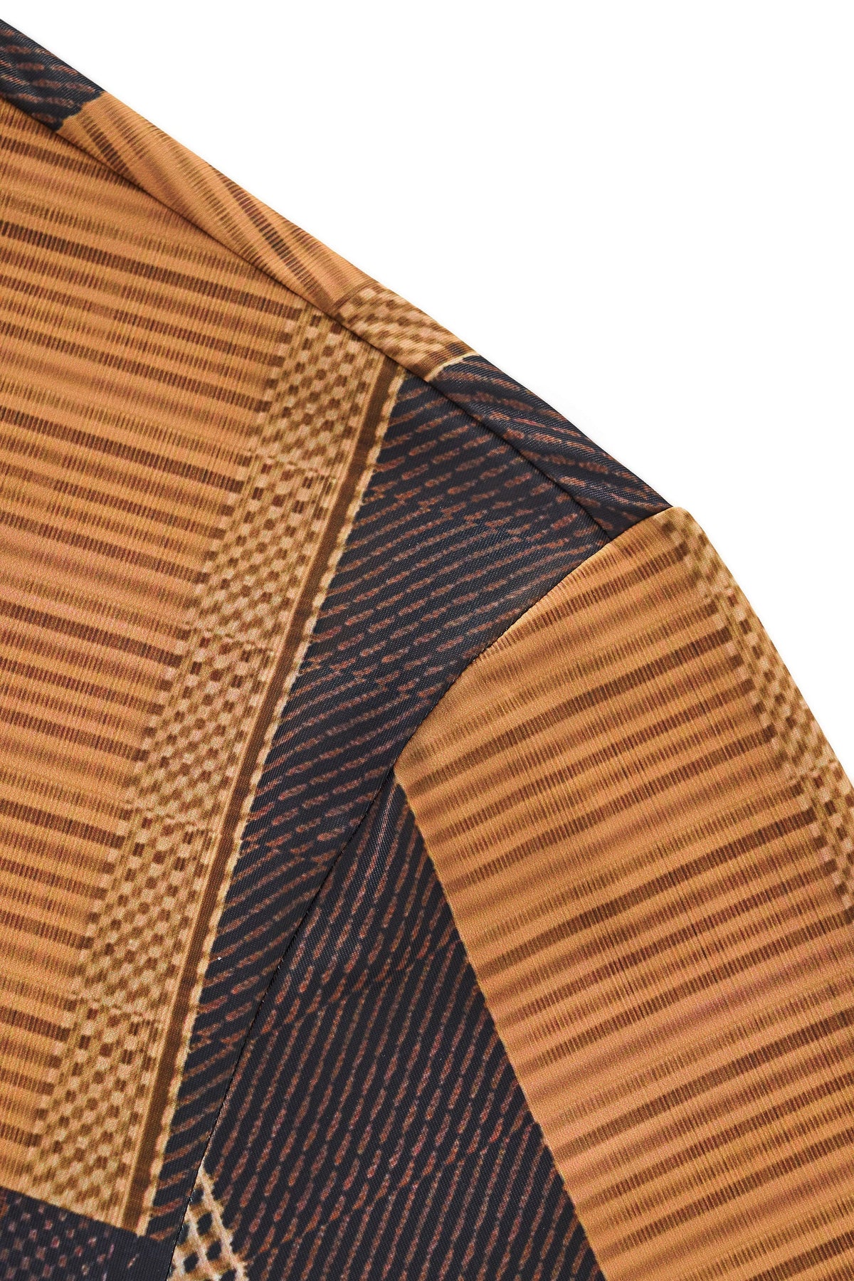 El Baron Seamless Plaid Stripe Men's Shirt - Caramel