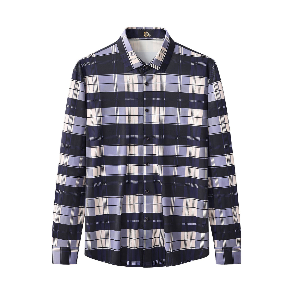 El Baron Seamless Classic Plaid Men's Shirt - Navy