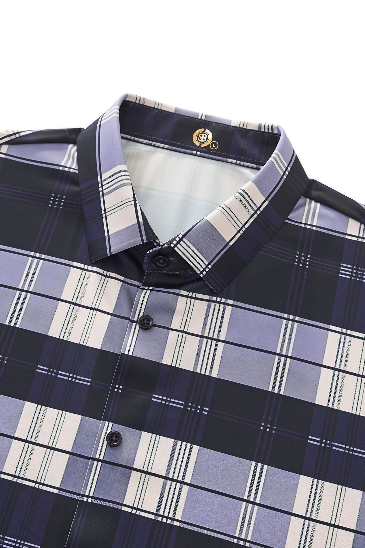 El Baron Seamless Classic Plaid Men's Shirt - Navy