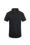 Barocco Lineform Stretch Men's Short Sleeve Shirt - Black