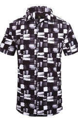 Abstract Mono Grid SS Shirt WHITE/BLACK