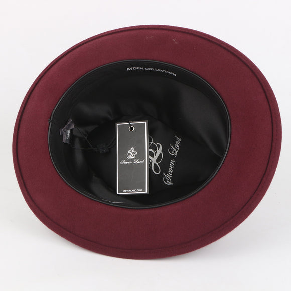 Ayden Fine Australian Wool Fedora Hat – Modern Vintage Luxury | Burgundy | WH-100