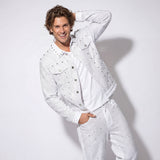 Pure Style WHITE/SILVER Men's Denim Jacket