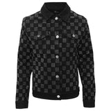 Dazzle Check Denim Jacket BLACK/SILVER