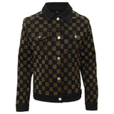 Dazzle Check Denim Jacket BLACK/GOLD