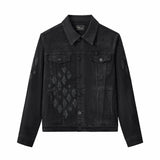 Regalia Medallion Print Denim Jkt BLACK