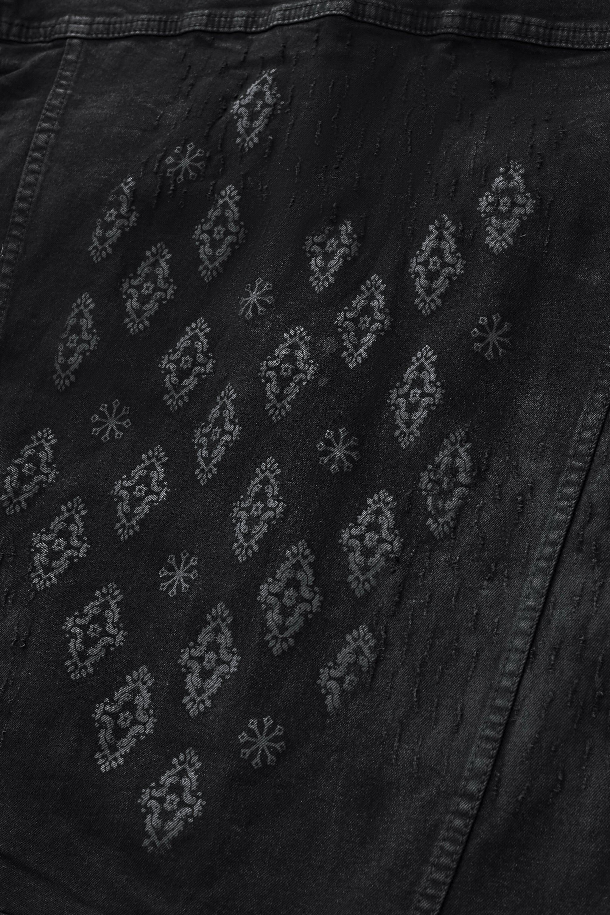 Regalia Medallion Print Denim Jkt BLACK