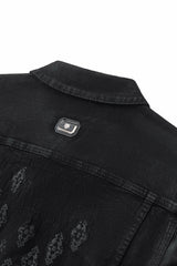 Regalia Medallion Print Denim Jkt BLACK