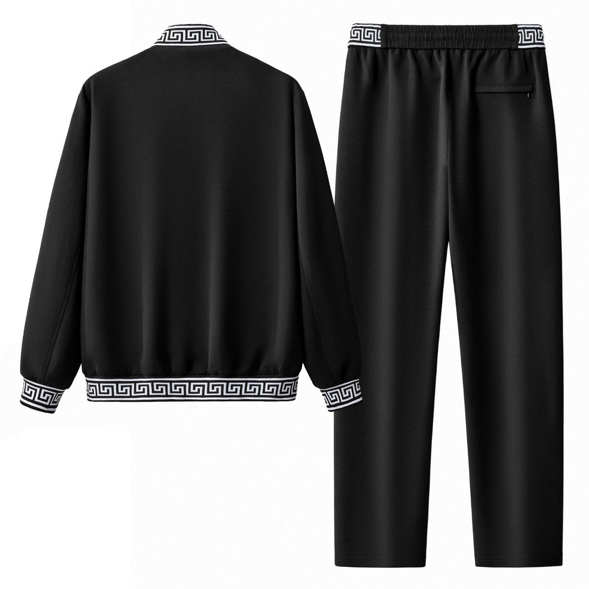 Barocco Imperial Trim Men's Lounge Set - Black