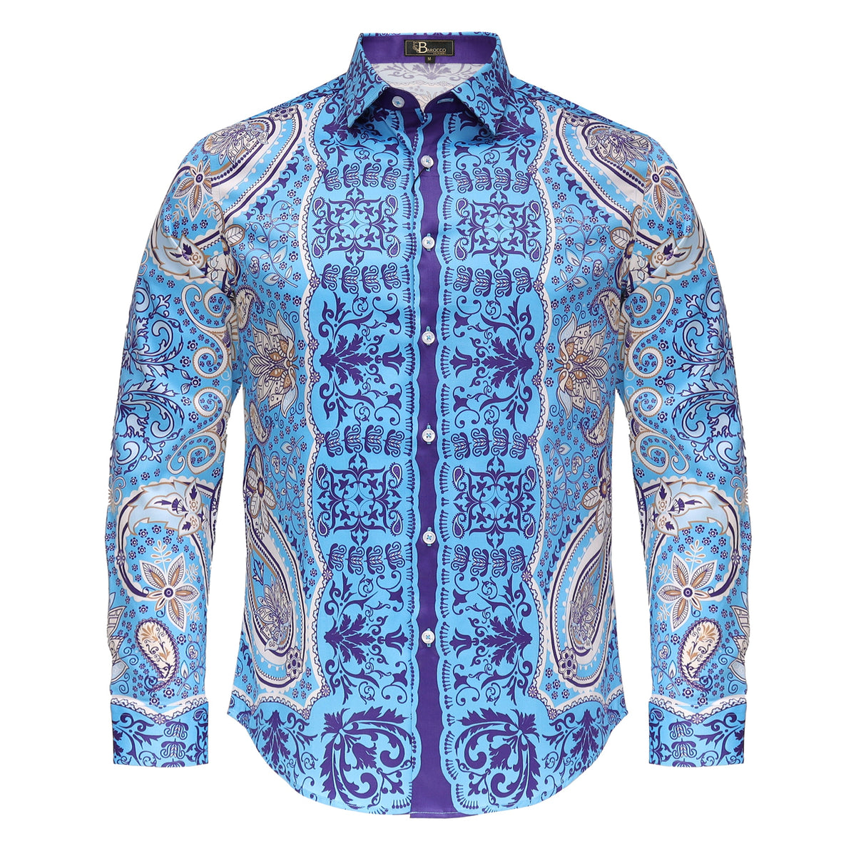Barocco Boldly Paisley Men's Shirt - Sky