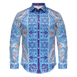 Barocco Boldly Paisley Men's Shirt - Sky