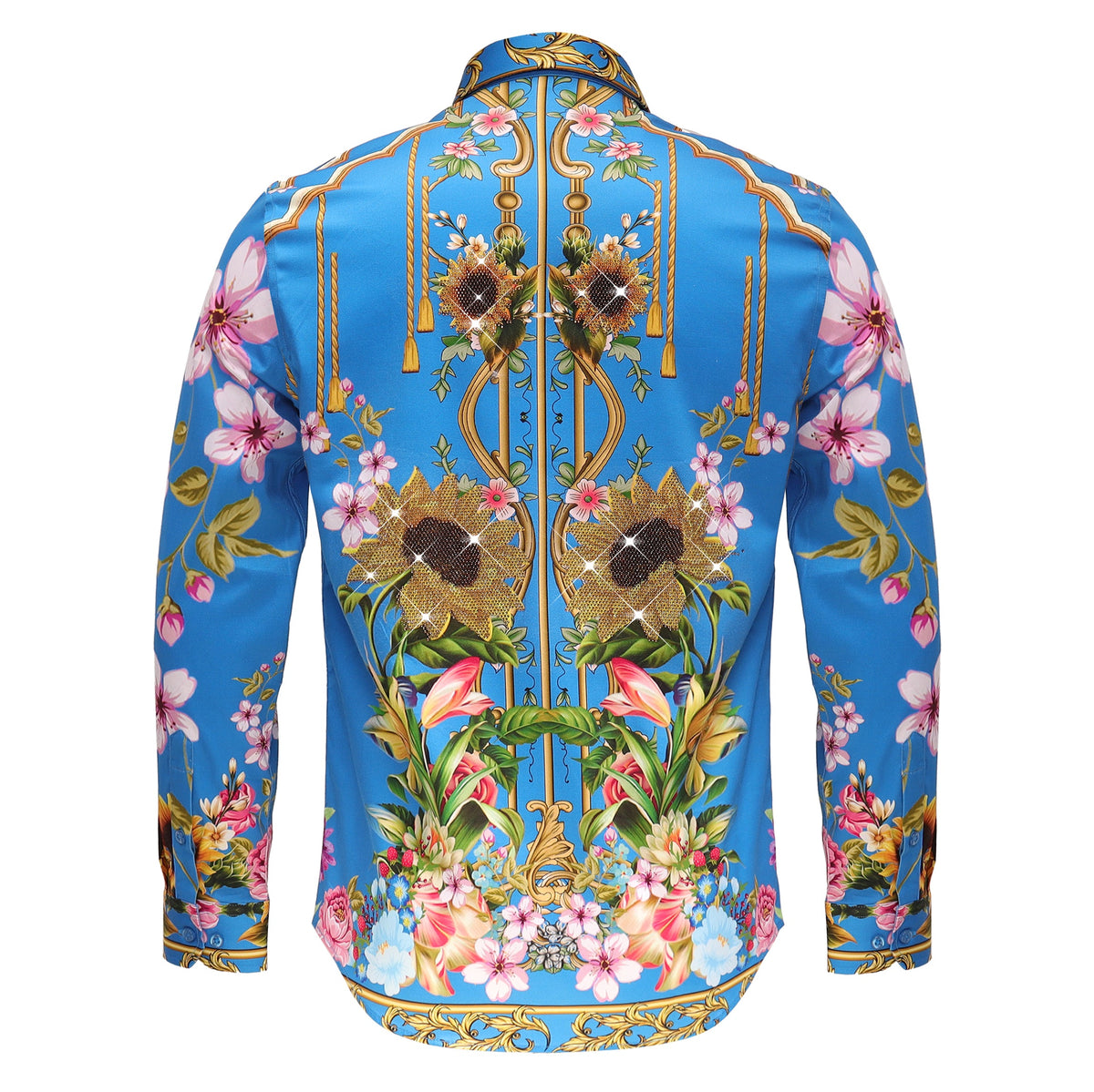 Barocco Petals of Gold Men's Shirt - Royal