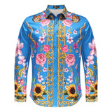 Barocco Petals of Gold Men's Shirt - Royal