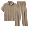 Barocco Loft Men's Textured Shirt & Pants Set - Brown