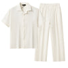 Barocco Loft Men's Textured Shirt & Pants Set - Taupe
