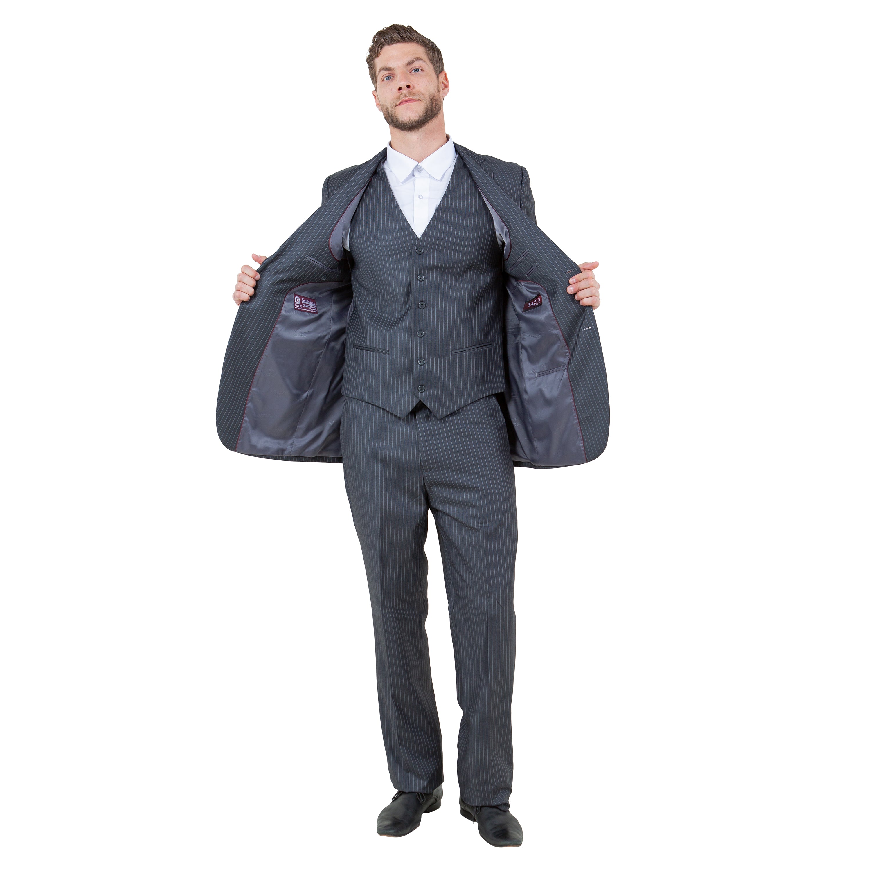 Men's Modern-Fit 3pc Pinstripe Suit, Notch Lapel