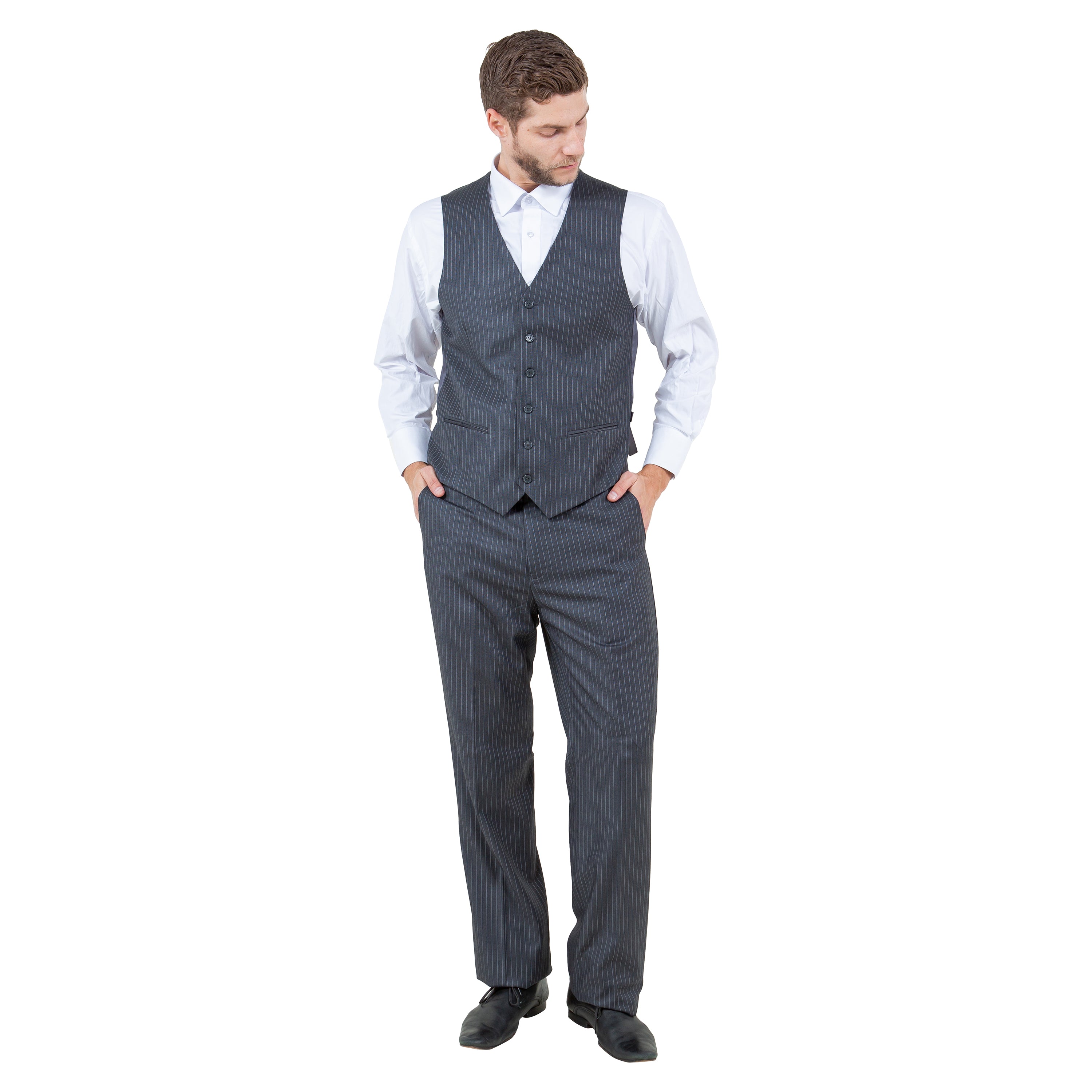 Men's Modern-Fit 3pc Pinstripe Suit, Notch Lapel