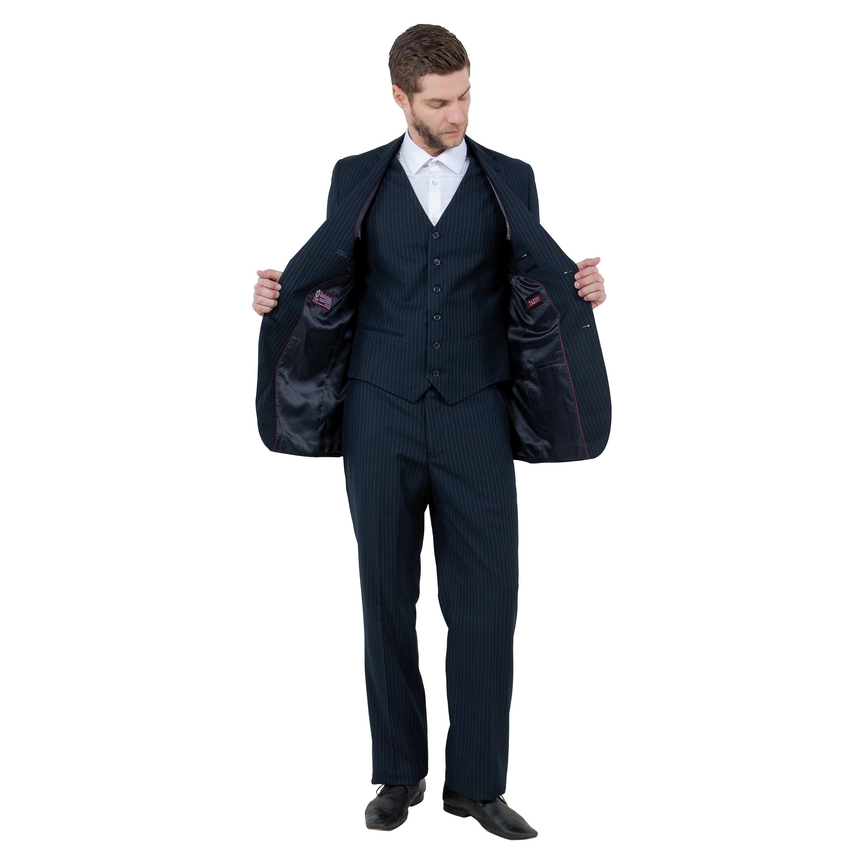 Men's Modern-Fit 3pc Pinstripe Suit, Notch Lapel