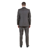 Brown Solid Shiny Sharkskin 3-PC Regular Modern Fit Suits